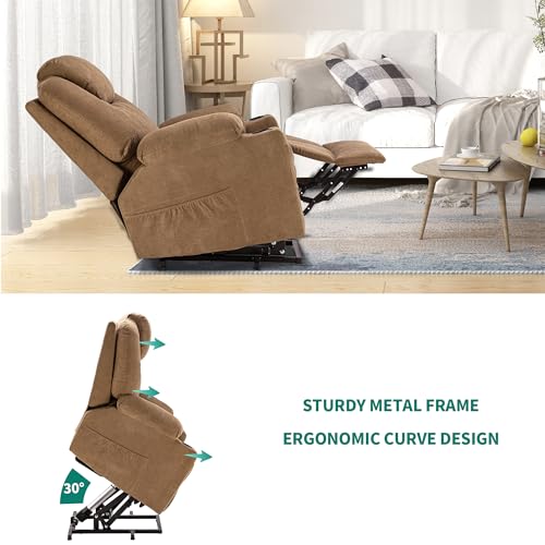 YITAHOME Power Lift Recliner Chair for Elderly with Heat and Massage, Light Brown C170805