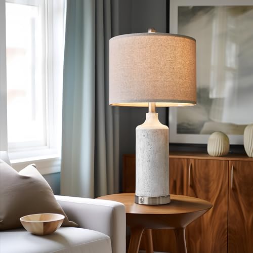 OYEARS 24" Table Lamps Set of 2, 3-Way Dimmable with USB A+C, Bulb Included W34034