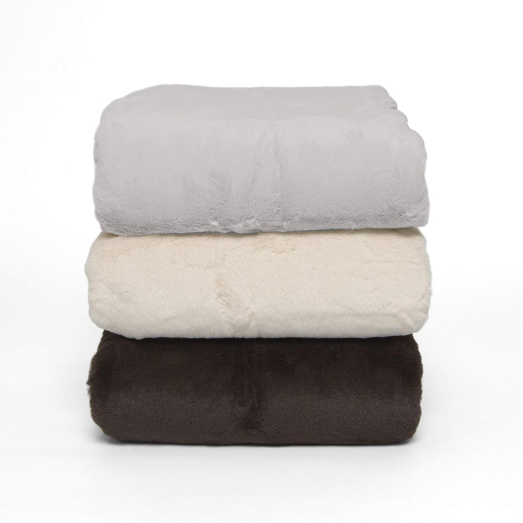 Luxe Faux Fur Throw - Chocolate - 58" W x 60" L R113458