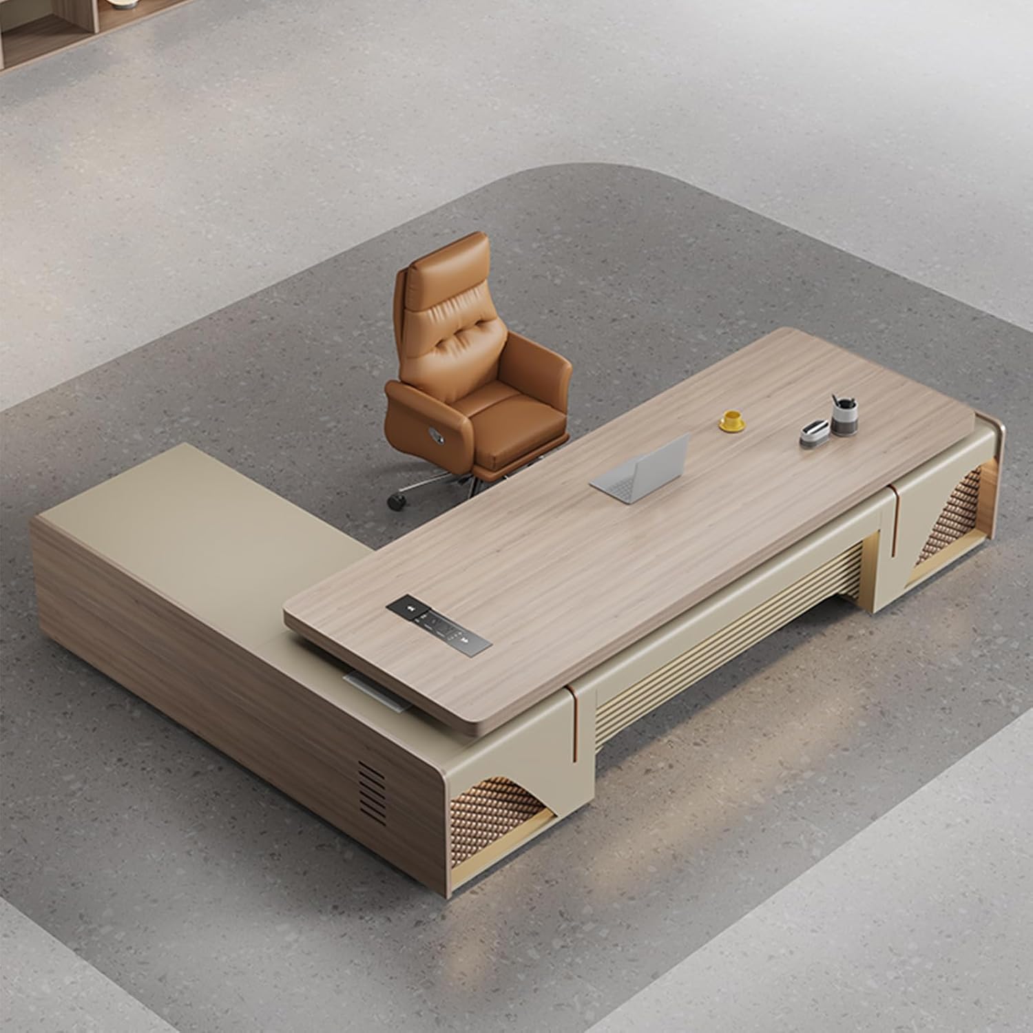 Large Executive Desk with Storage Cabinets for Home Office C72892