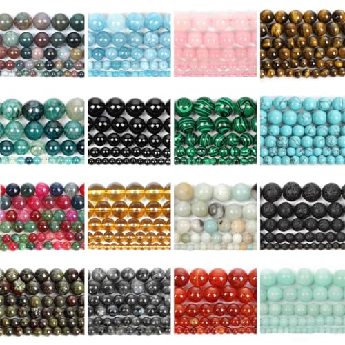Natural Stone Beads Pink Crystal Turquoise Agate Jasper 8mm for Jewelry Making F62336