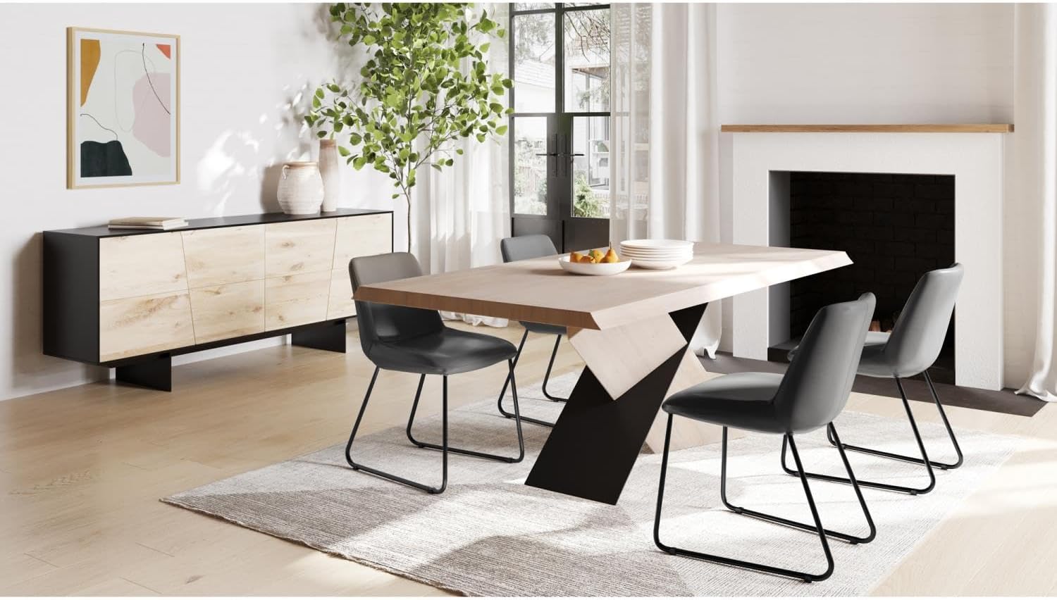 Moe's Home Collection Instinct Sideboard, Black and Natural U5976