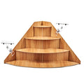 4-Tier Retail Wooden Display Riser - Farmers Market Craft Fair Rack Candle Soap Stand For Shows Wood Countertop Pop Up Shop Tumblers Cupcakes Candy