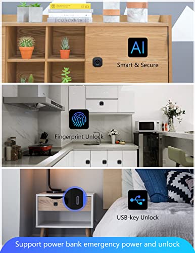 SUMNEW Fingerprint Cabinet Lock, Keyless Drawer Wardrobe Lock I47510