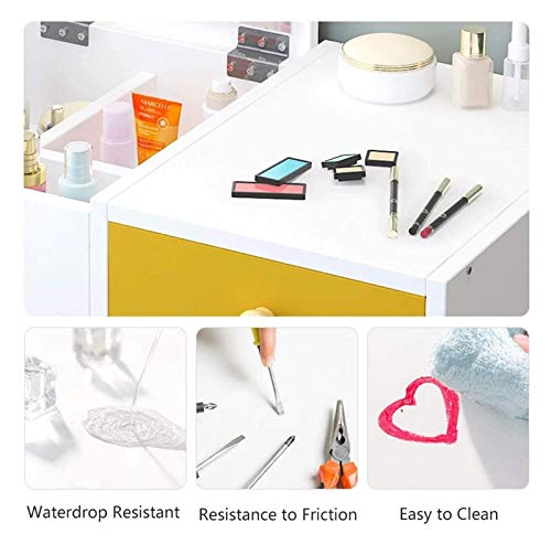 2 Drawers Mini Makeup Vanity Desk with Flip Top Mirror O19895