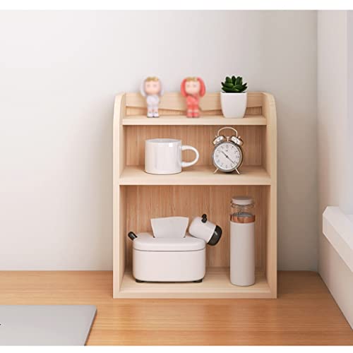 Desktop Bookshelf Double-Layer Wood Storage Rack for Office Organization G5057
