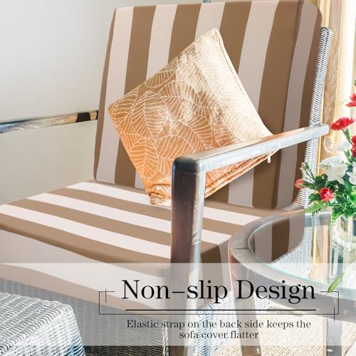 Outdoor Stretch Cushion Covers Patio Sofa Slipcover Replacement Gray C6922