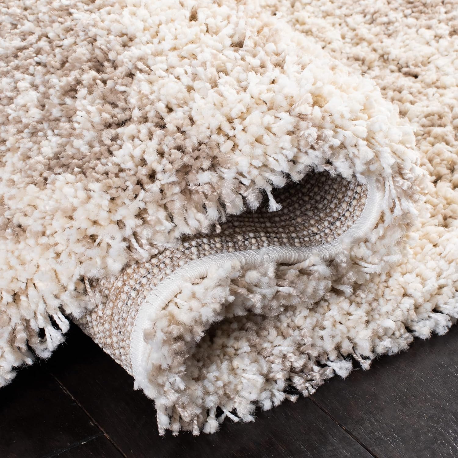 SAFAVIEH Hudson Shag Collection Area Rug 5'3" x 7'6", Ivory & Beige W921