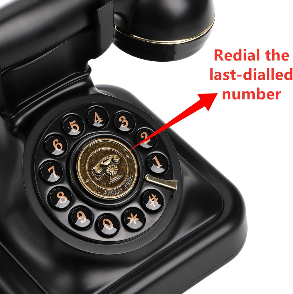 Peohud Retro Landline Telephone, Classic Corded Desk Phone I898690
