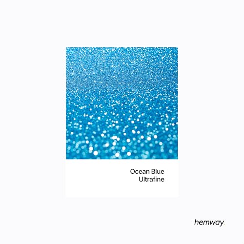 Hemway Polyurethane & Epoxy Resin Glitter 100g Metallic Crystal Flake Additive for Flooring Jewelry Tumblers - Fluorescent Blue Z219