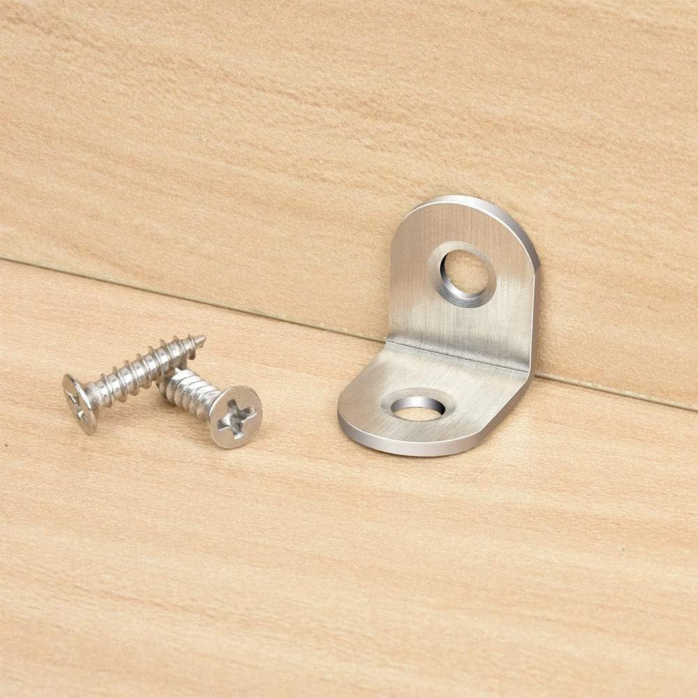 20 Pcs Stainless Steel Corner Braces L Shaped Brackets with Screws D7491