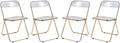 Timeless Trends, Folding Chair with Gold Metal Frame, Foldable for Convenient Storage., Space-Saving, Set of 4