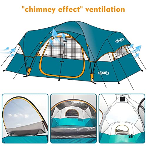 UNP Camping Tent 10-Person Family, 2 Room, Waterproof K578910