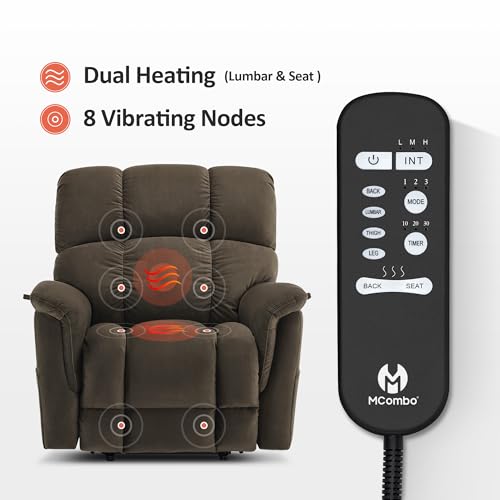 MCombo Dual Motor Power Lift Recliner Chair with Massage and Heating, Beige F8967