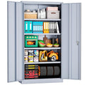 Pataku Metal Storage Cabinet, Garage Cabinet with Doors and Shelves 42" Hx36 Wx18 D, Steel Lockable File Cabinet for Office, Home, Garage, Basement, Industrial, Black