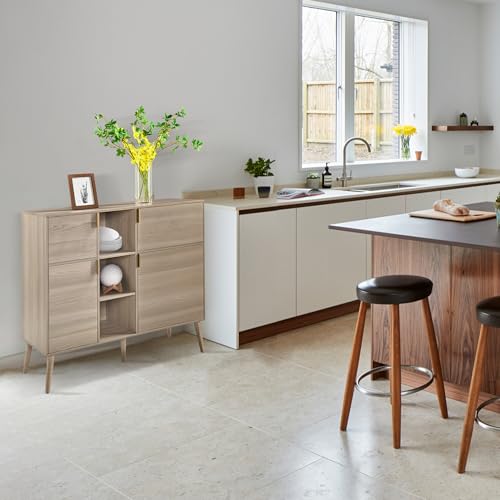 Storage Cabinet with 4 Doors and 3 Open Shelves E850554