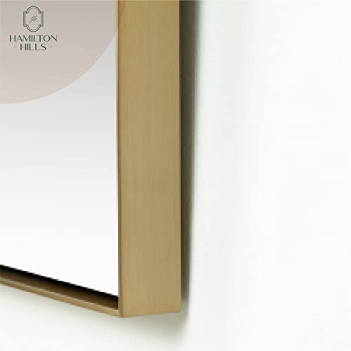 Hamilton Hills 24x36 inch Gold Metal Framed Pivot Mirror for Wall R573