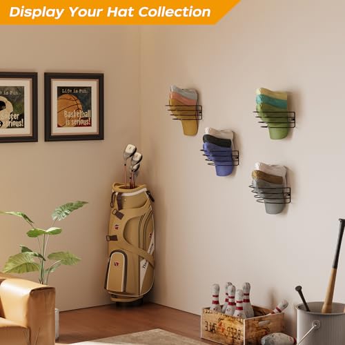 4 Pack Adhesive Hat Rack Hanger for Wall, Hat Organizer for Baseball Caps W479