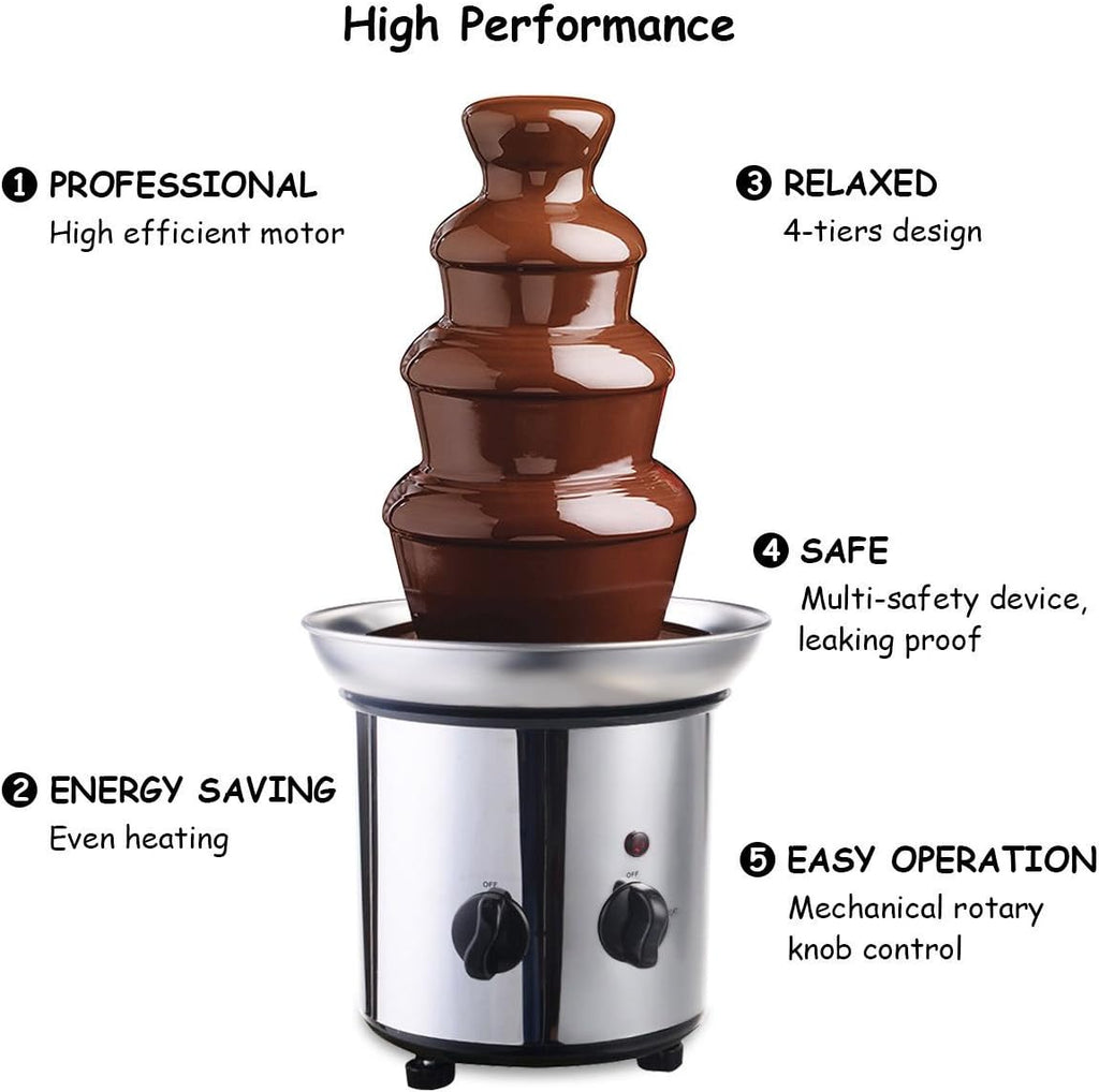 4 Tier Stainless Steel Chocolate Fondue Fountain O624390