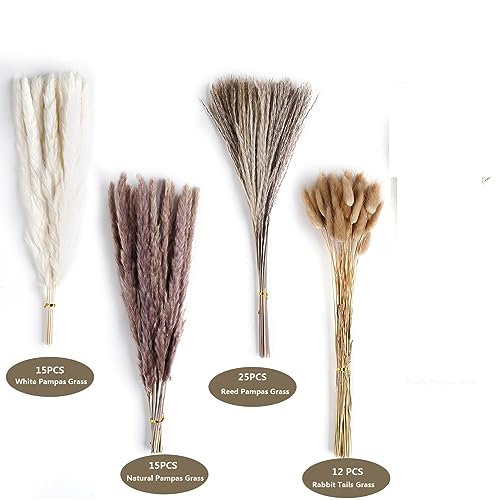 Natural Dried Pampas Grass Bouquet for Boho Home Decor J5317