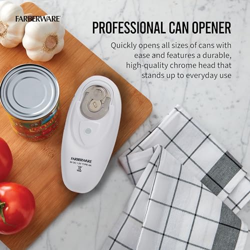 Farberware Hands-Free Automatic Can Opener for Any Size Can, Aqua Z77861