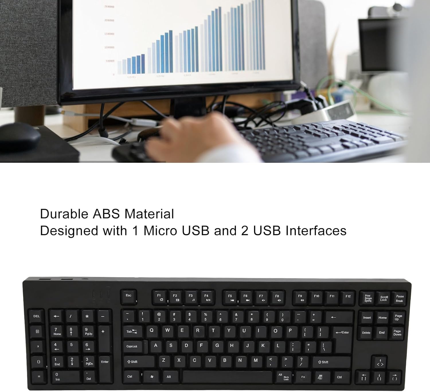 Left Handed Ergonomic 109 Key Keyboard for Office K4770
