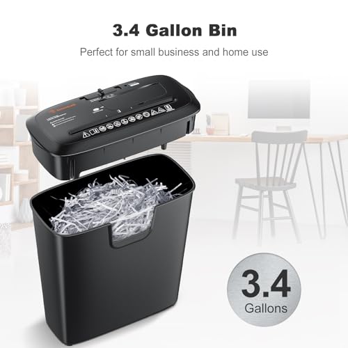 Bonsaii 8-Sheet Strip-Cut Paper Shredder for Home Office with Overheat Protection W36896