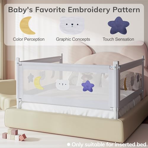 Toddler Bed Rail with Double Child Lock for Full Size Bed, 54" K256130