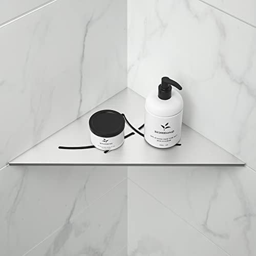 Corner Shower Shelf 10" Brushed 304 Stainless Steel Recessed Triangular H946911