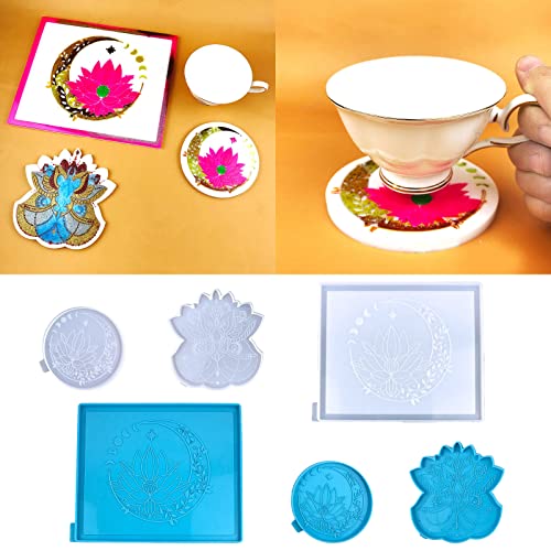 Crystal Epoxy Silicone Tray Mold Resin Placemat U1329