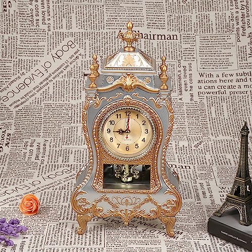 Wnvivi Vintage Table Clock Antique Desk Alarm Clock White S660