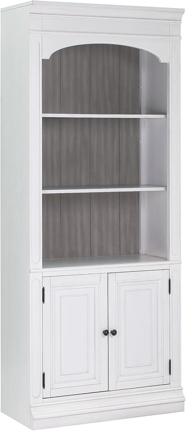 Tov Furniture Roanoke Transitional 78" Wood Bookcase in White Finish