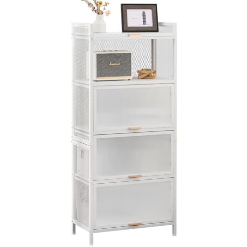 5 Shelf White Storage Cabinet with Door W345