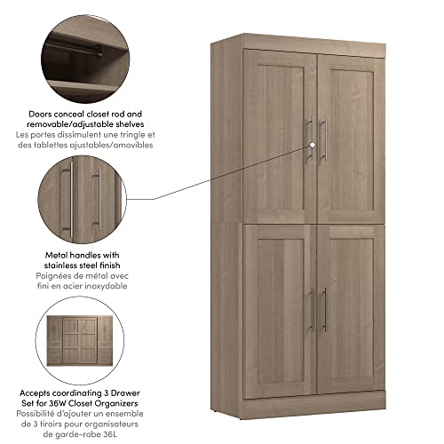 Bestar Pur Wardrobe Organizer Storage Cabinet, 36W, Ash Gray M441961
