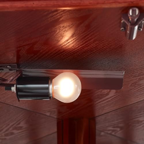 Lighted Corner Curio Cabinet with Tempered Glass Door, Walnut N1824