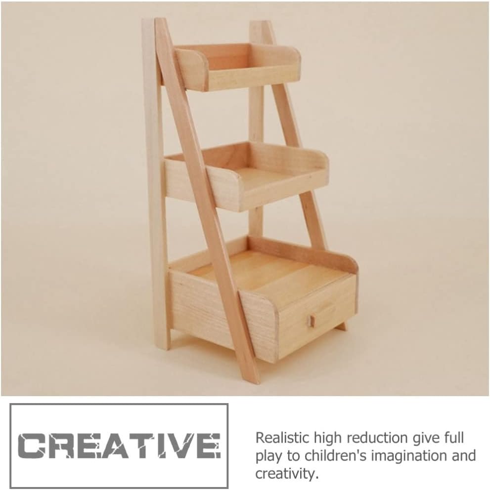 2pcs Doll House Rack Wear-Resistant Miniature Shelf Mini Furniture U78091