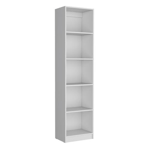 Tuhome Home Xs Bookcase with 5-Tier Shelves and Slim Design -Black
