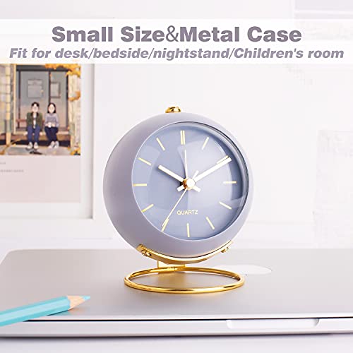 AYRELY® Battery Operated Desk Alarm Clock with Light, Silent No Ticking, Vintage Cream E6481