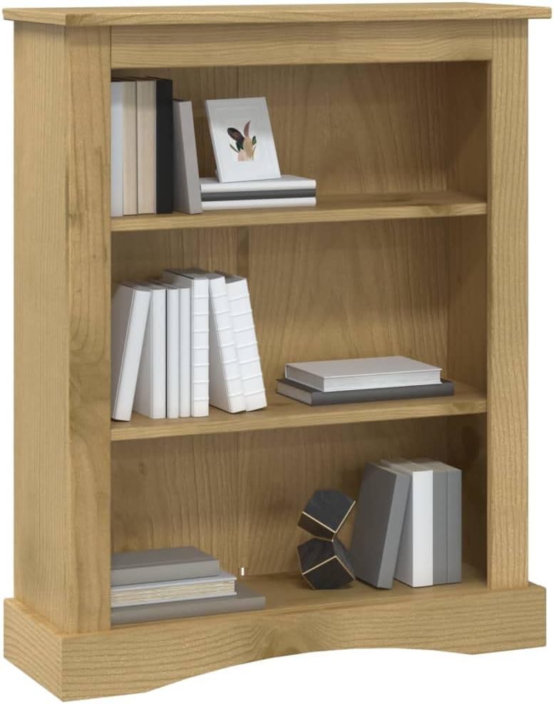 3-Tier Bookcase Office Furniture Bookshelf for Bedroom Mexican Pine Corona Z8369