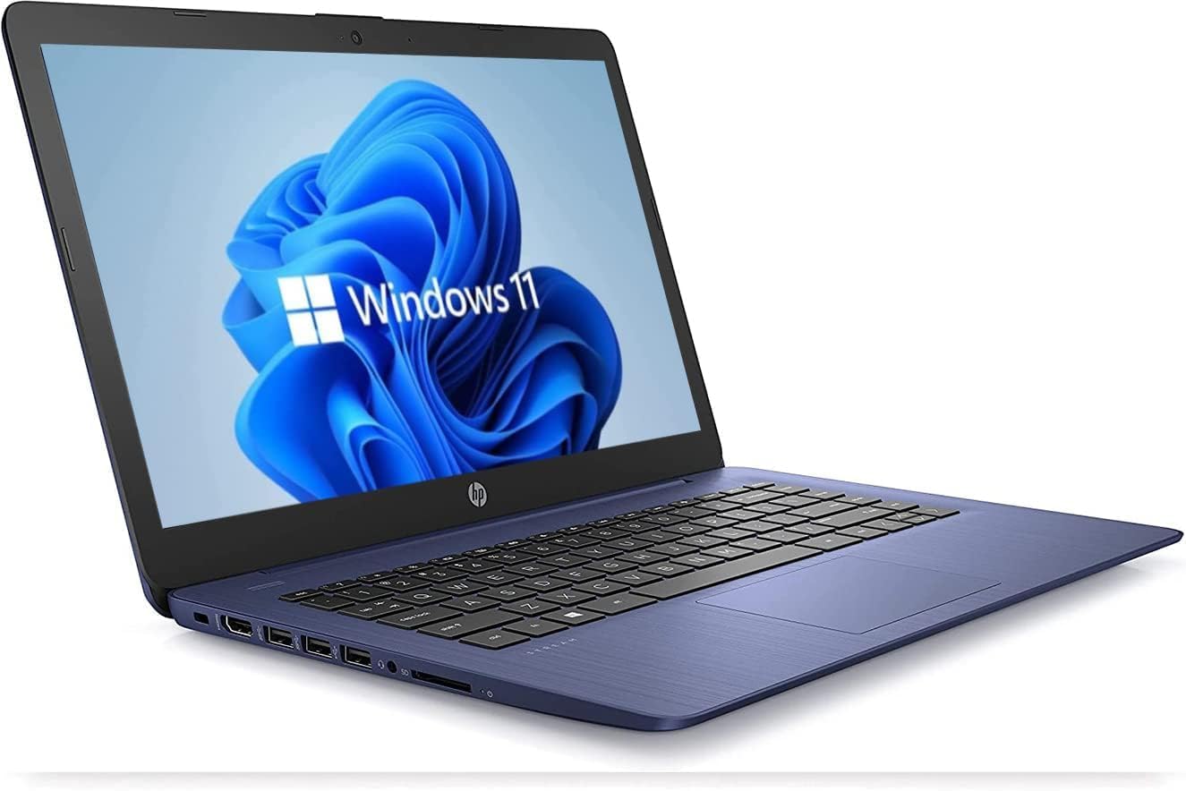 HP 14" HD Touchscreen Laptop, Windows 11, Intel Celeron, 4GB RAM, 64GB SSD, Renewed O1944