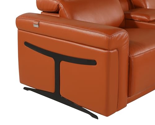 Riccardo 8-Piece Italian Leather U-Shaped Sectional Couch with Power Reclining Seats, Dark Grey G909366