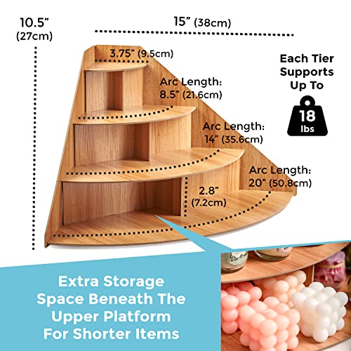 4-Tier Wooden Display Riser for Retail Countertop F3930