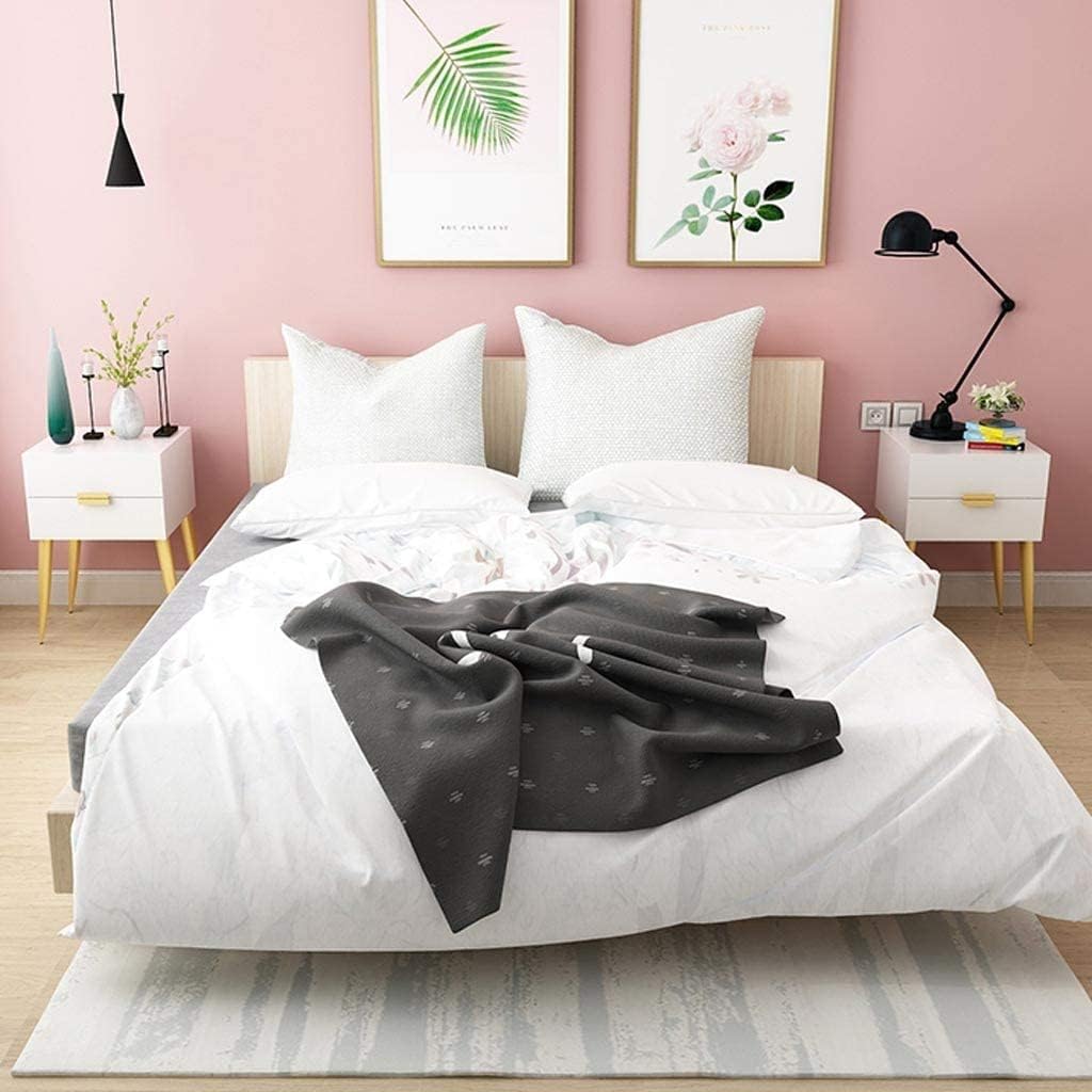 Bedside Table with 2 Drawers Nightstand Wood-Based Panel (Grey) E391
