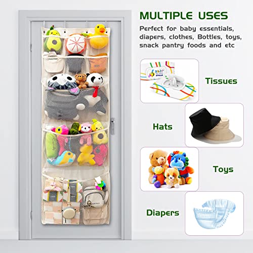 Stuffed Animal Storage Over Door Organizer with 9 Mesh Pockets C4910
