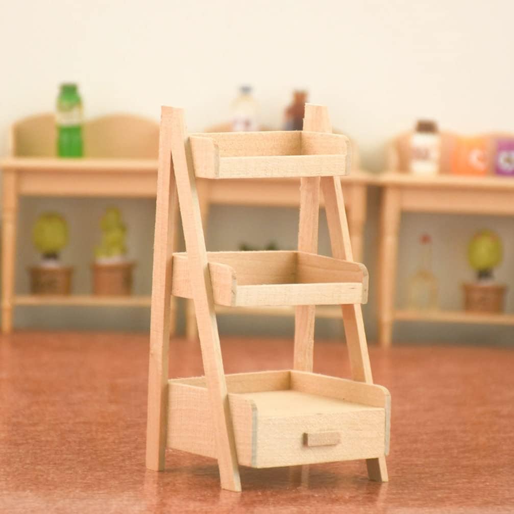 2pcs Doll House Rack Wear-Resistant Miniature Shelf Mini Furniture U78091