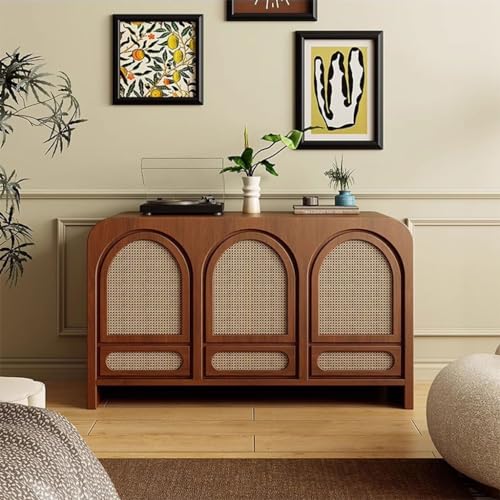 French Antique Style Rattan Wood Dining Cabinet B4999