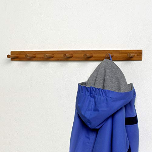Spectrum Diversified Wall-Mounted 7 Peg Bamboo Hat & Coat Hanger M41341