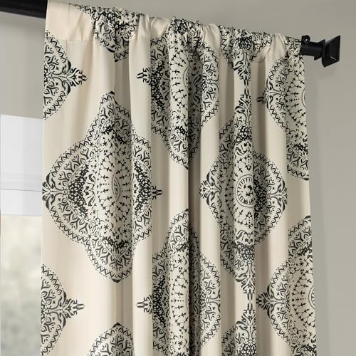 HPD Half Price Drapes Printed Room Darkening Curtains 50 x 84, Henna Clover G5068