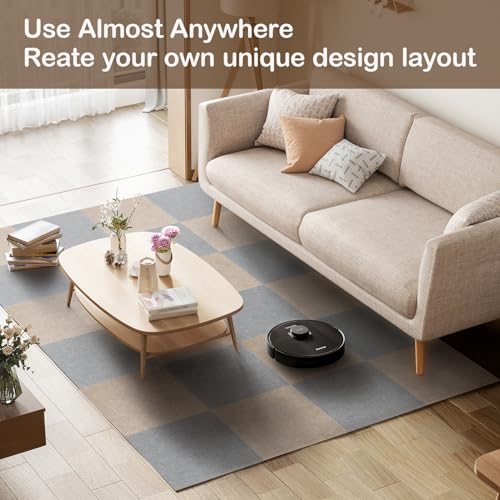 12" x 12" Dark Grey 12 Pack Self Adhesive Carpet Floor Tiles H674