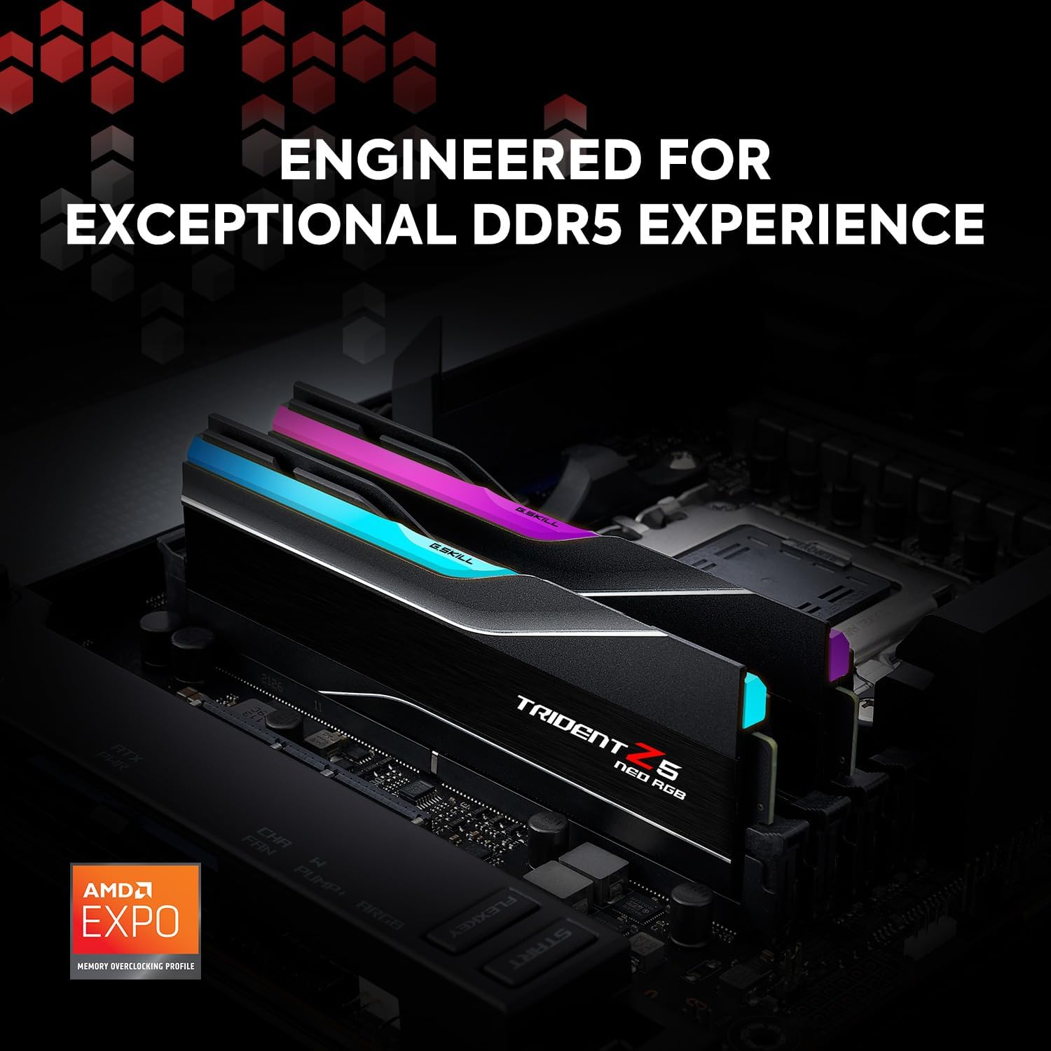 G.SKILL Trident Z5 Neo RGB DDR5 32GB (2x16GB) 6400MT/s CL32 Desktop Memory UDIMM - Matte Black E8931